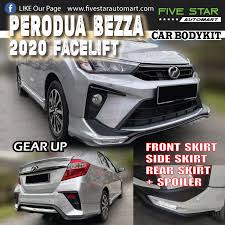 2020 perodua bezza facelift launched in malaysia asa 2.0, led headlamps, 4 variants, from rm34. Bezza 2020 Gear Up Bodykit Skirting Abs