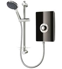 Triton Aspirante Black Gloss Electric Shower 8 5 Kw In 2020 Electricity Shower Taps Shower Head Holder