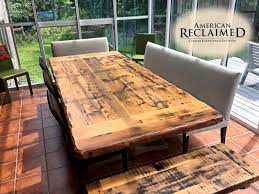 Upholstery for custom metal chairs. Kitchen And Dining Room American Reclaimed