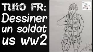 Quelques uns de mes dessins sur la première guerre. Tuto Fr Comment Dessiner Un Soldat Us Ww2 Crazydraw Youtube