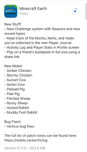 The perfect end to thanksgiving. Minecraft News On Twitter The 0 17 0 Update Is Rolling Out For Minecraftearth With 10 New Mobs To Collect A New Challenge System Amp More Available On Ios Amp Android Now Https T Co V78p9lxtn4