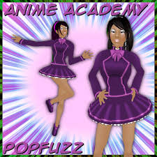 All the ghouls have extra pop! Second Life Marketplace Purple Anime Academy By Popfuzz Anime Outfit Schoolgirl Outfit Anime Schoolgirl