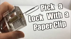 Now it's time to bend these bad boys into make shift lock picks and tension wrenches. How To Pick A Lock With A Paperclip Youtube