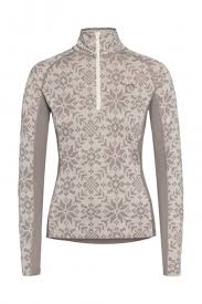 Top technique en laine mérinos Kari Traa Edith Half-Zip Light Warm Grey  pour femme