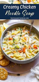 Creamy Chicken Noodle Soup In 2020 Creamy Chicken Noodle Soup Chicken Noodle Soup Crock Pot Chicken Noodle Soup Homemade