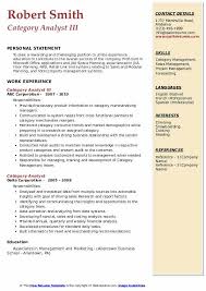 Job description for category management analyst. Category Analyst Resume Samples Qwikresume