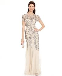 Adrianna Papell Petite Embellished Empire Waist Gown Macys Com Gowns Formal Dresses With Sleeves Floral Print Gown
