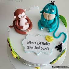 Name Edit Free Doraemon Birthday Cake With Name Names Picture Of Gopi And Surya Is Loading Please Wait Happy Birthday Cakes Boy Birthday Cake Birthday Cake Kids