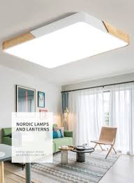 Denn verglichen mit anderen leuchtmitteln verbrauchen leds nur einen bruchteil an energie und halten locker zwanzig oder mehr jahre. 80w Led Deckenleuchte Rechteckig Deckenlampe Dimmbar Mit Fernbedienung Led Flurlampe Kuchelampe Wohnzimmer Schlafzimmer Buro Holz Metall Energieklasse A Style Home De