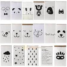 cartoon storage bags heavy kraft paper bag room organizer for toy with clothes bebek yatak ortuleri bebek yataklari dikis