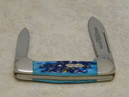 This is a nice knife set i like my kershaw vapor better but thay are nice =) Case Xx Usa 2006 Blue Bone 62132 Ss Limited Edition 1 Of 3000 Baby Butterbean Mini Canoe Knife