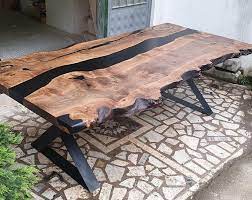 Modern Minimal End Tables Etsy Wood Resin Table Resin Furniture Resin Table