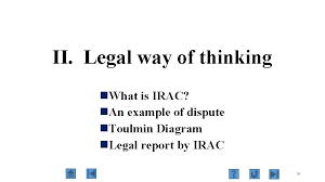 The irac is a four part writing method consisting of an issue section, rule section, application section, and conclusion section. Law And Set Theory In Order To Resolve