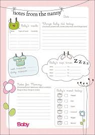 Printable Daily Chart For Nannies Parent24 Daycare