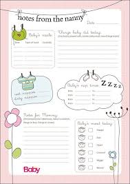 printable daily chart for nannies parent24 daycare