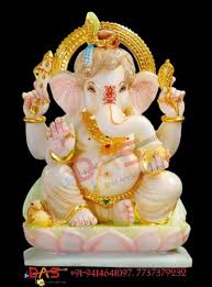 In sanskrit, the word buddhi is an active noun that is variously translated as intelligence, wisdom, or intellect. White And Gold Marble Lord Ganesha Size 1 5 Feet Id 22359941597