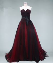 Dark Red Black Evening Ball Gowns Strapless Corset Back Long Formal Dress Customized Size In Evening Dresses From We Prom Dresses Long Prom Dresses Short Gowns