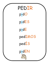 Spanish Verbs Present Tense Of Pedir To Ask For
