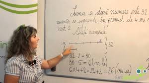 Rezolvarea Problemelor Prin Metoda Figurativa Cand Se Cunoaste Suma Raportul Si Restul Youtube