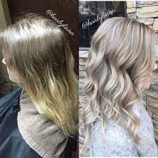 Before And After To Bright Silver Blonde Hair Pretty Icy Blonde Look Natural Highlights By Hairbyliana Silver Blonde Hair Beauty Hair Color Hair Highlights