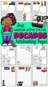 free printable u s decades history worksheets for notebooking