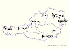 Karta evrope sa drzavama i glavnim gradovima. Bec Glavni Grad Republike Austrije