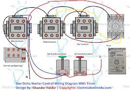 Three phase motors are used in almost every commercial and industrial building. Star Delta Starter Wiring Diagram 3 Phase With Timer Electricalonline4u