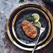 Black And Gold Dinner Plates Black Gold Dinner Plate Gold Dinnerware Dinner Plates Luxury Plates