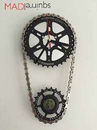 Double Sprocket Clock And Temperature Display Metal Clock Bicycle Parts Art Diy Clock