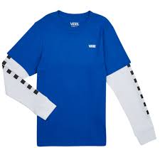Vans LONG CHECK TWOFER BOYS Blue / White - Free delivery | Spartoo NET ! -  Clothing Long sleeved shirts Child USD/$33.60