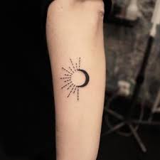 Here you will find 63 today we want to share 63 stunning sun and moon tattoo ideas. Sun Moon Tattoo Idea