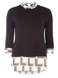 Black Geometric 2 In 1 Top Dorothy Perkins Clothes Design Tops Boss Lady