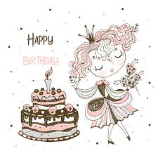 Prinses En Een Grote Verjaardagstaart Verjaardagskaart 1664032 Download Free Vectors Vector Bestanden Ontwerpen Templates