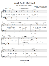 You Ll Be In My Heart Sheet Music Phil Collins Educational Piano Sheet Music Notes Sheet Music Digital Sheet Music