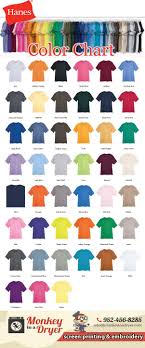 Hanes Swatch Color Chart Custom T Shirts From Monkey In A