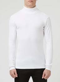 White Roll Neck Long Sleeve T Shirt Long Sleeve Tshirt Men T Shirt Long Sleeve