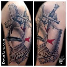 Black And Grey Armor Of God Tattoo By Dimas Reyes Armor Of God Tattoo God Tattoos Armor Of God