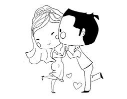 Elements of wedding in multi colored icons. Bride And Groom Dancing In Love Coloring Page Coloringcrew Com