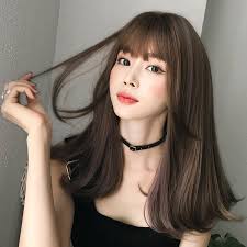 There are few japanese women with curly hair and if you aren't one of them, you can get a perm that will create these beautiful tight waves. Wavy Hair Wigs Japanese Wig Female Long Hair Gradually Dyed Clavicle Hair Air Bangs Whole Head Cover