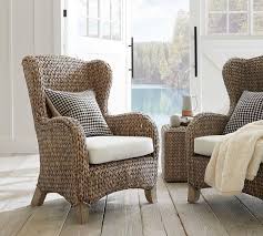 Seagrass Wingback Chair Pottery Barn Wingback Chair Living Room Furniture Sunroom Furniture