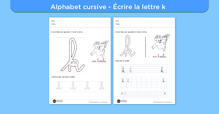 Des fiches d'écritures avec lettres pointillées et lettres creuses à repasser; Ecrire La Lettre K Minuscule Cursive Fiche Lettre K Minuscule A Imprimer