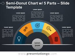 Semi Donut Chart With 5 Parts For Powerpoint And Google Slides