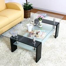 センターテーブル マックス クリア透明ガラス ブラック色 おしゃれなセンターテーブル living table coffee table table