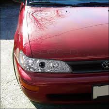 Spec D Projector Headlights Toyota Corolla Dual Halo Led 93 97 Black Or Chrome Toyota Corolla Projector Headlights Corolla