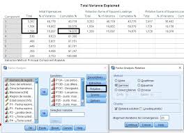 Factor analysis is an extremely complex mathematical procedure and is performed with software. Factor Analysis With Varimax Rotation