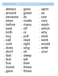 Grade 2 Sight Word List Sight Words List Grade 1 Sight Words Grade 2 Sight Words