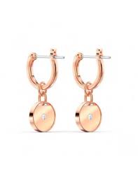 Swarovski Ginger Mini Hoop Pierced Earring White Rose Gold Tone Plated