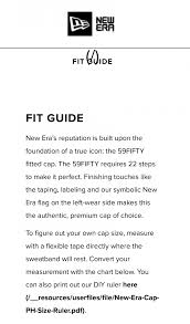 size chart new era