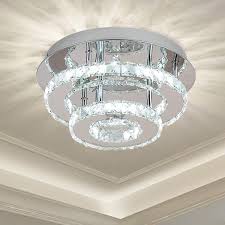 Replacing a ceiling light fixture is often done because a old fixture has worn out, but it is also commonly done as part of a decor overhaul. Amazon Com Ganeed Crystal Ceiling Light Flush Mount Ceiling Lights Fixture Modern Led Ceiling Lamp Chandelier Lighting For Dining Room Bedroom Living Room Foyer 36w 3000 6500k Home Improvement