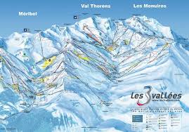 Les Menuires Meribel And Val Thorens Ski Map Ski Resort Trois Vallees Ski Trip